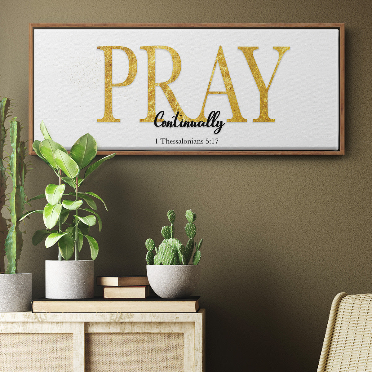 Pray Continually - Floater Framed Canvas Print