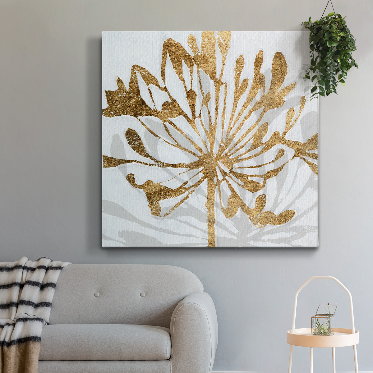 Golden Gilt Bloom II - Canvas Art Print