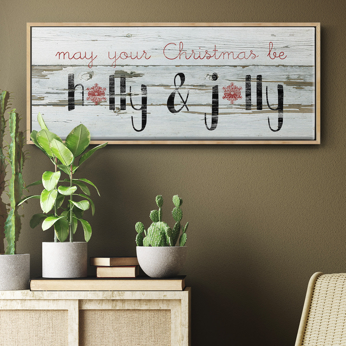 Holly & Jolly - Floater Framed Canvas Print