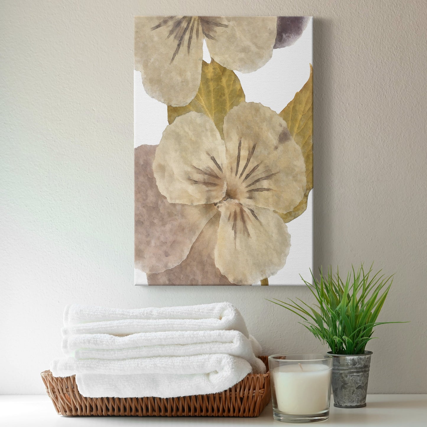 Neutral Pansy II Premium Gallery Wrapped Canvas - Ready to Hang