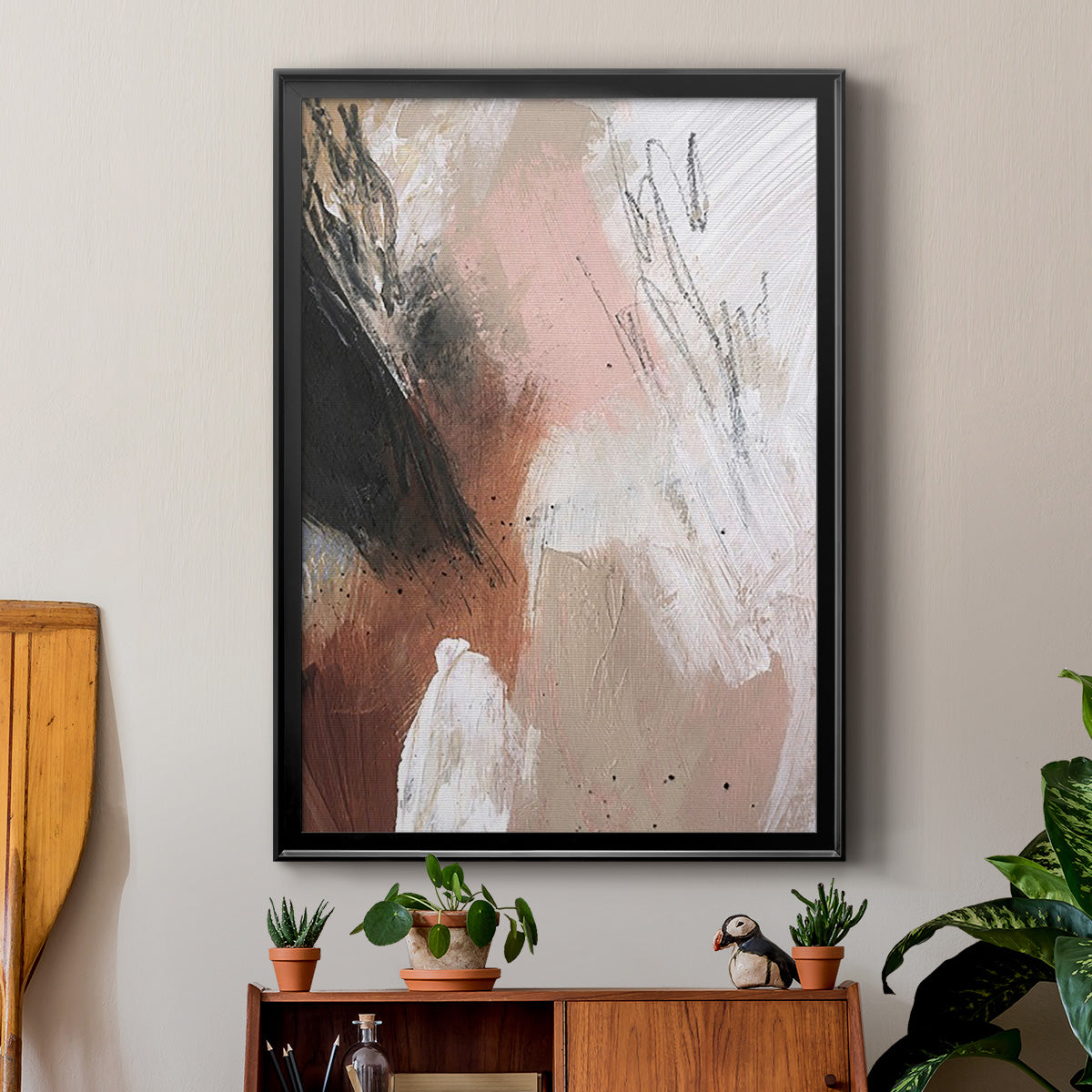 Unbleached Neutrals I - Modern Framed Canvas Print