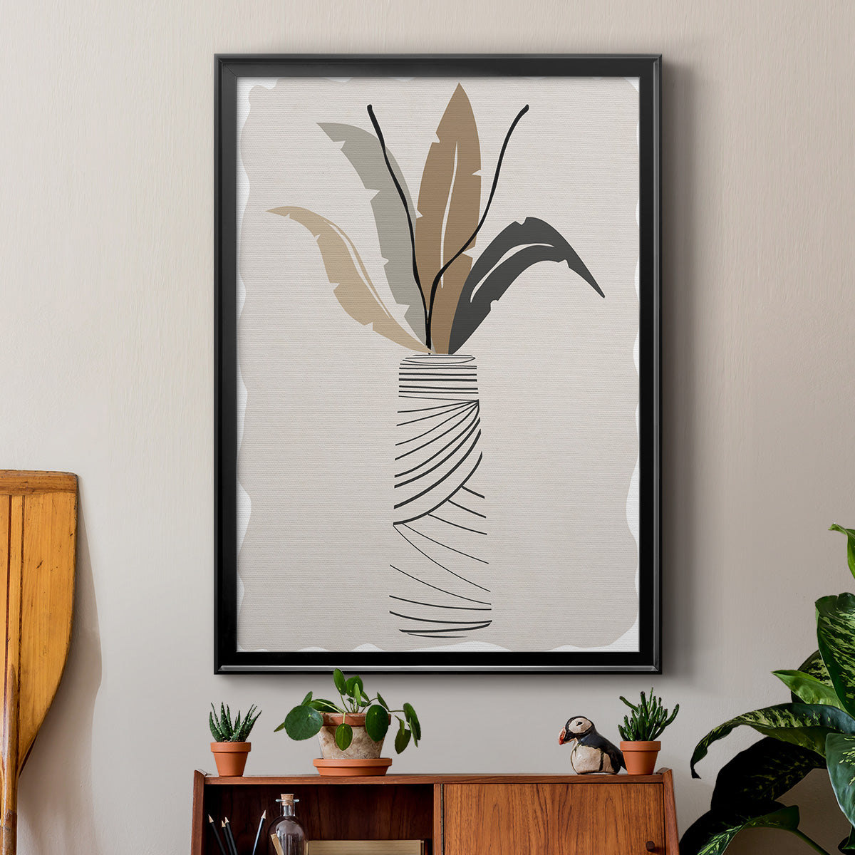 Palm Arrangement II - Modern Framed Canvas Print