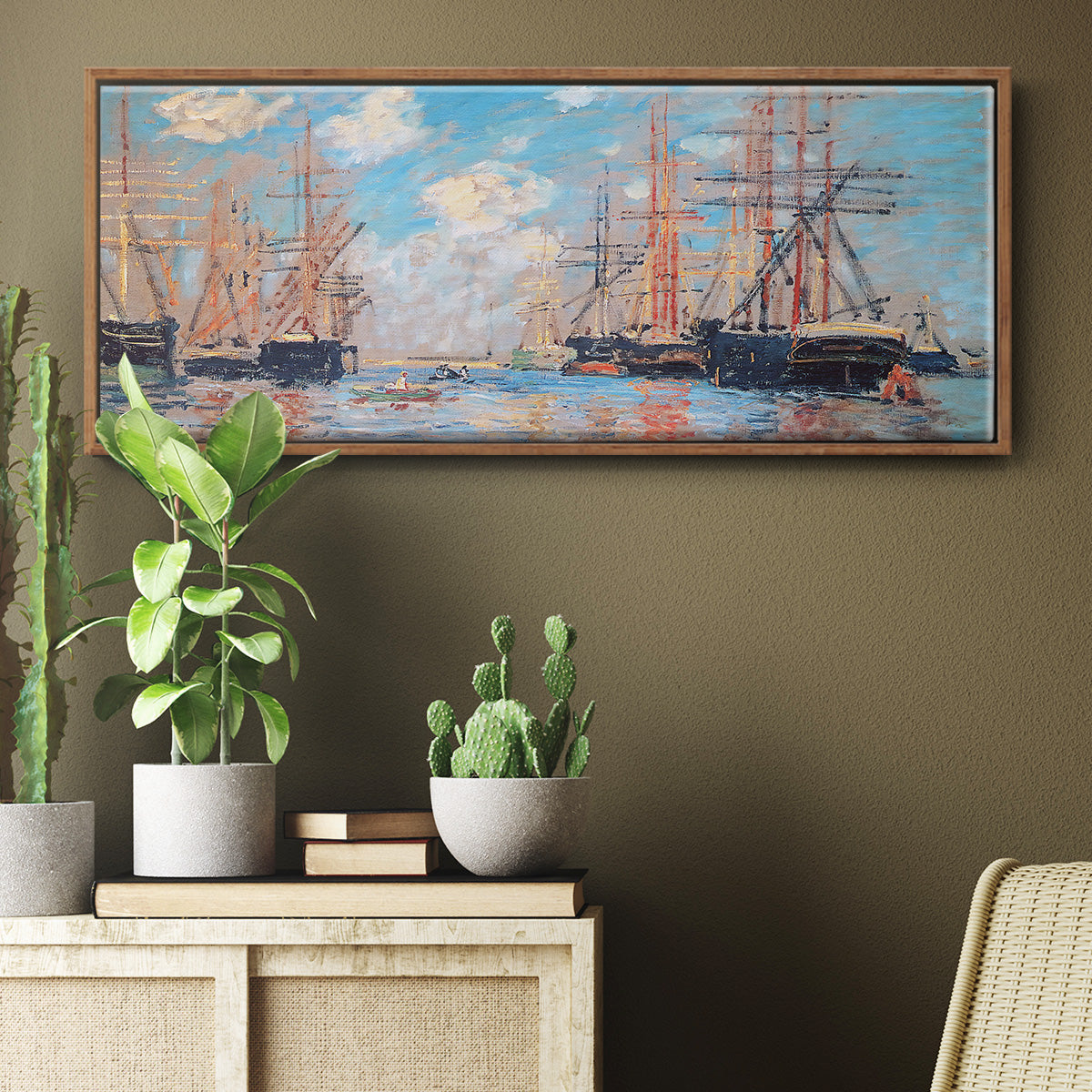 The Sea, Port in Amsterdam, 1874 - Floater Framed Canvas Print