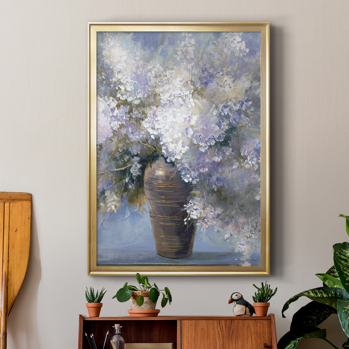 Lavender Explosion Revisited - Modern Framed Canvas Print