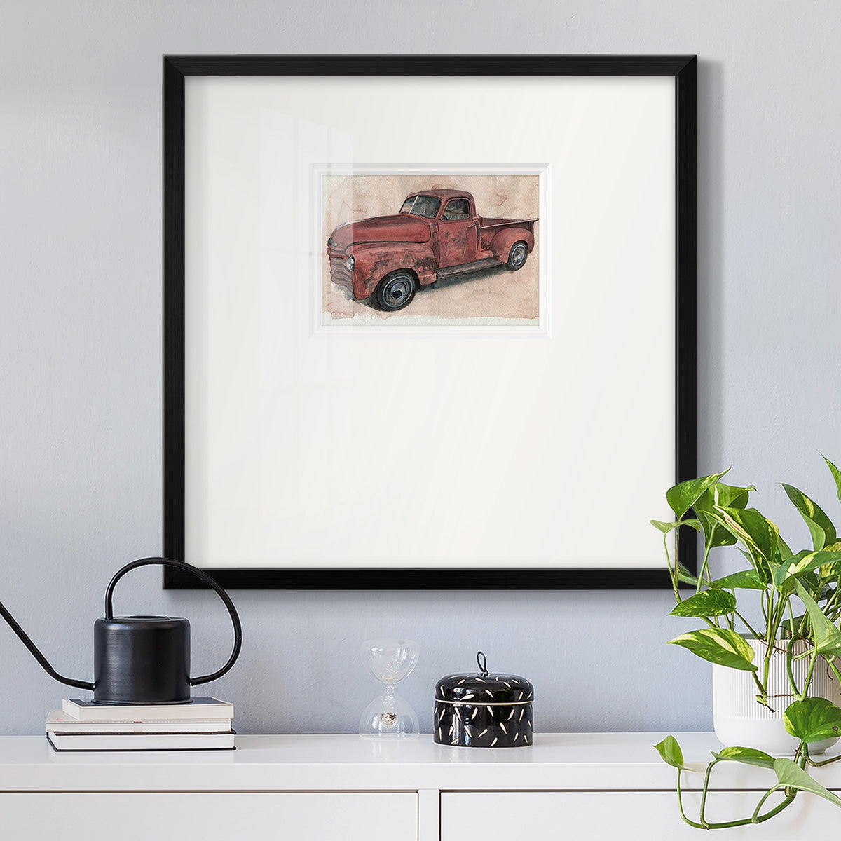 Antique Pickup I Premium Framed Print Double Matboard