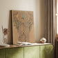 Canvas art print of a vintage menu design with ornate patterns and elegant composition styled in a home decor setting.