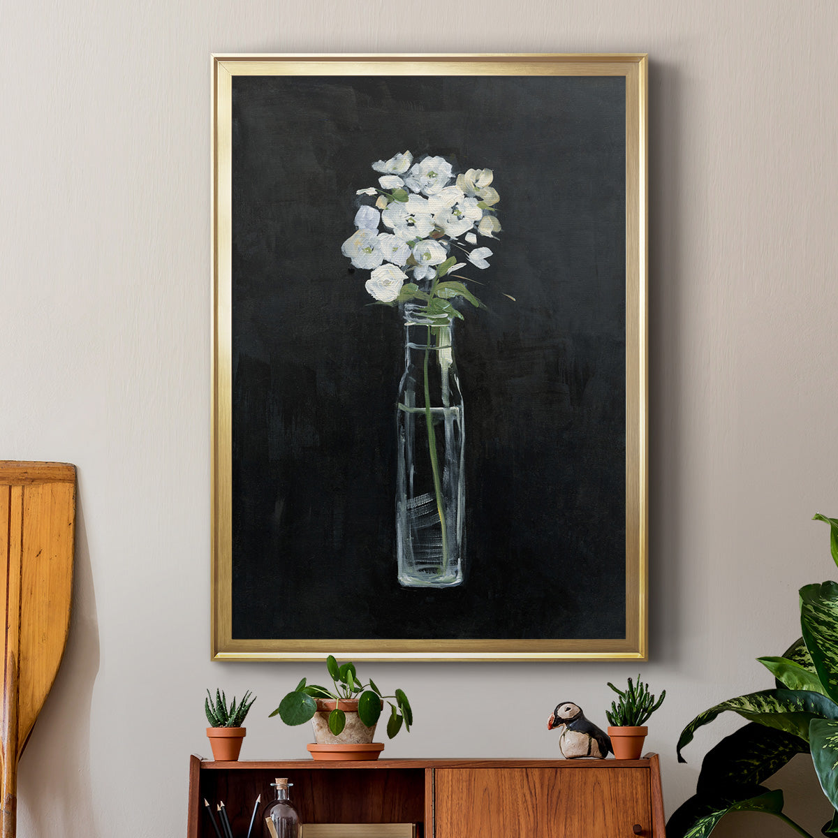 Sophisticated Farm Floral - Modern Framed Canvas Print
