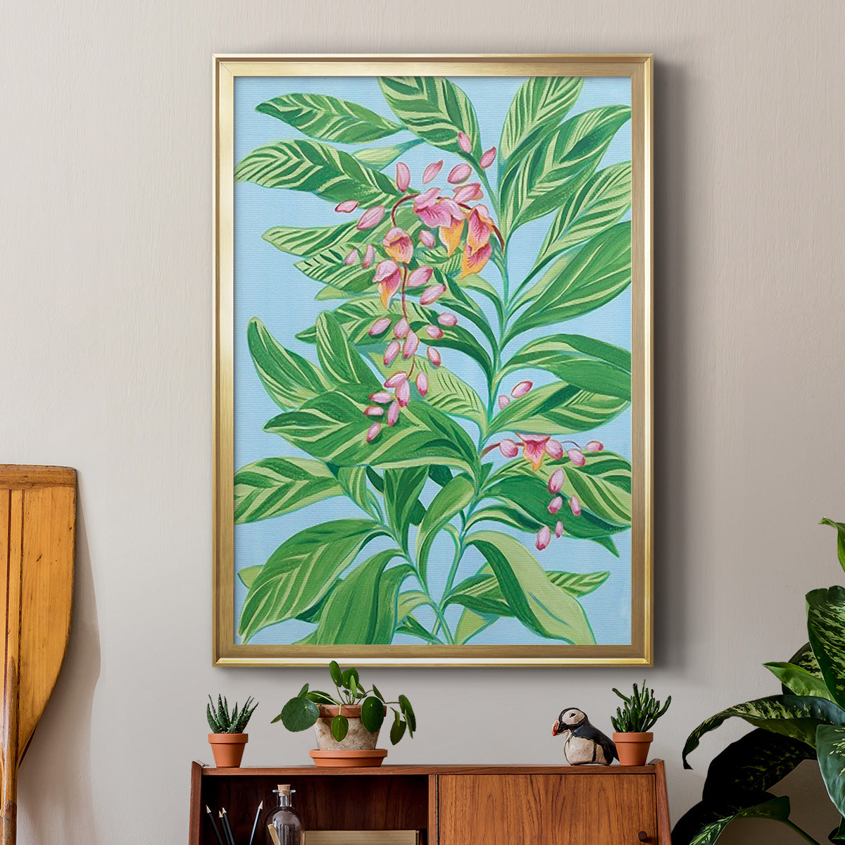 Tropical Shell Ginger II - Modern Framed Canvas Print