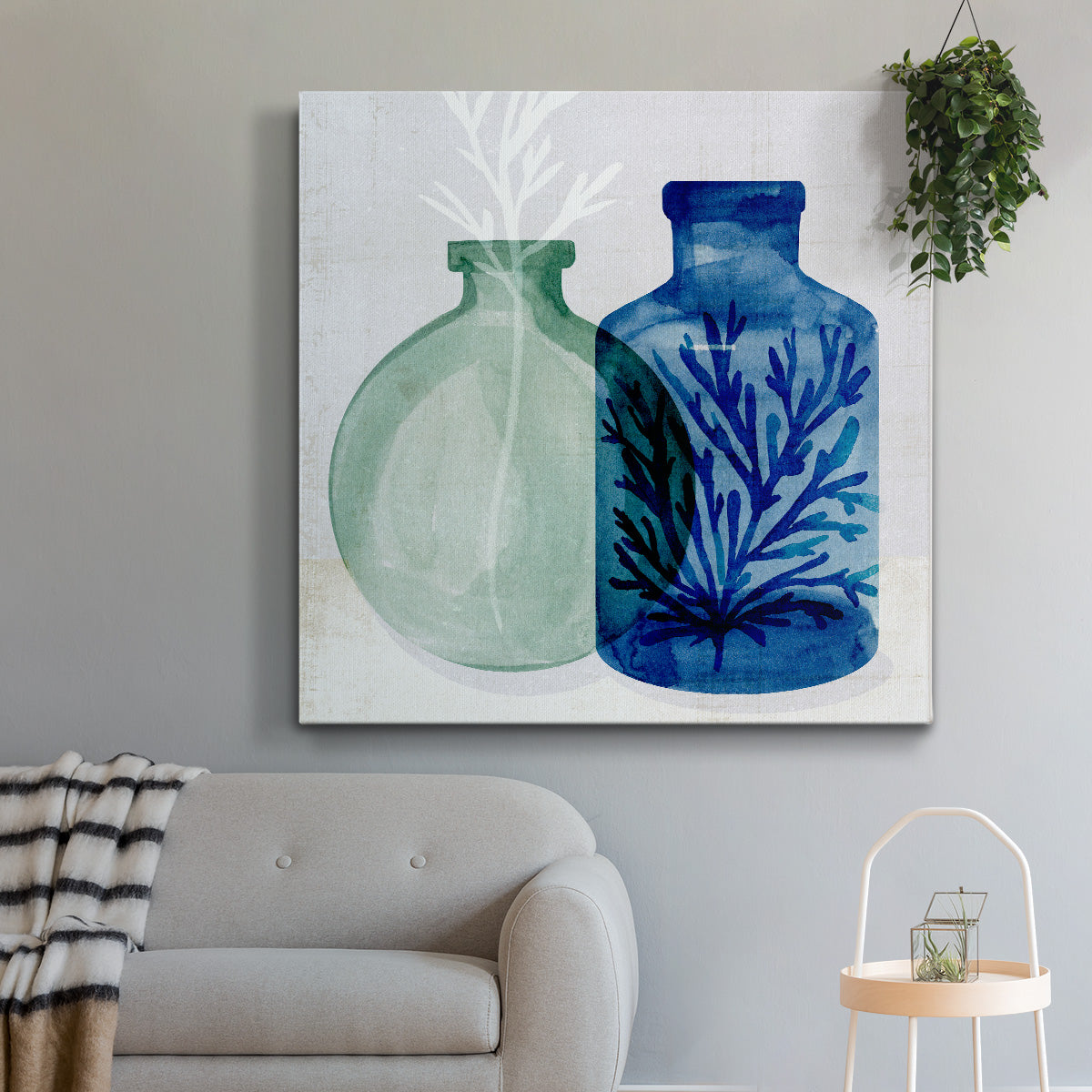 Sea Glass Vase II - Canvas Art Print