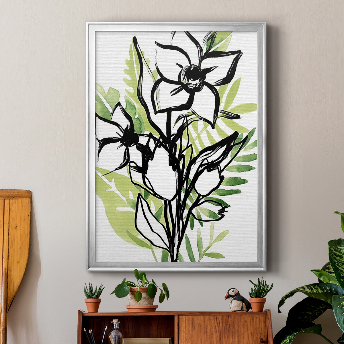 Tropical Sketchbook III - Modern Framed Canvas Print