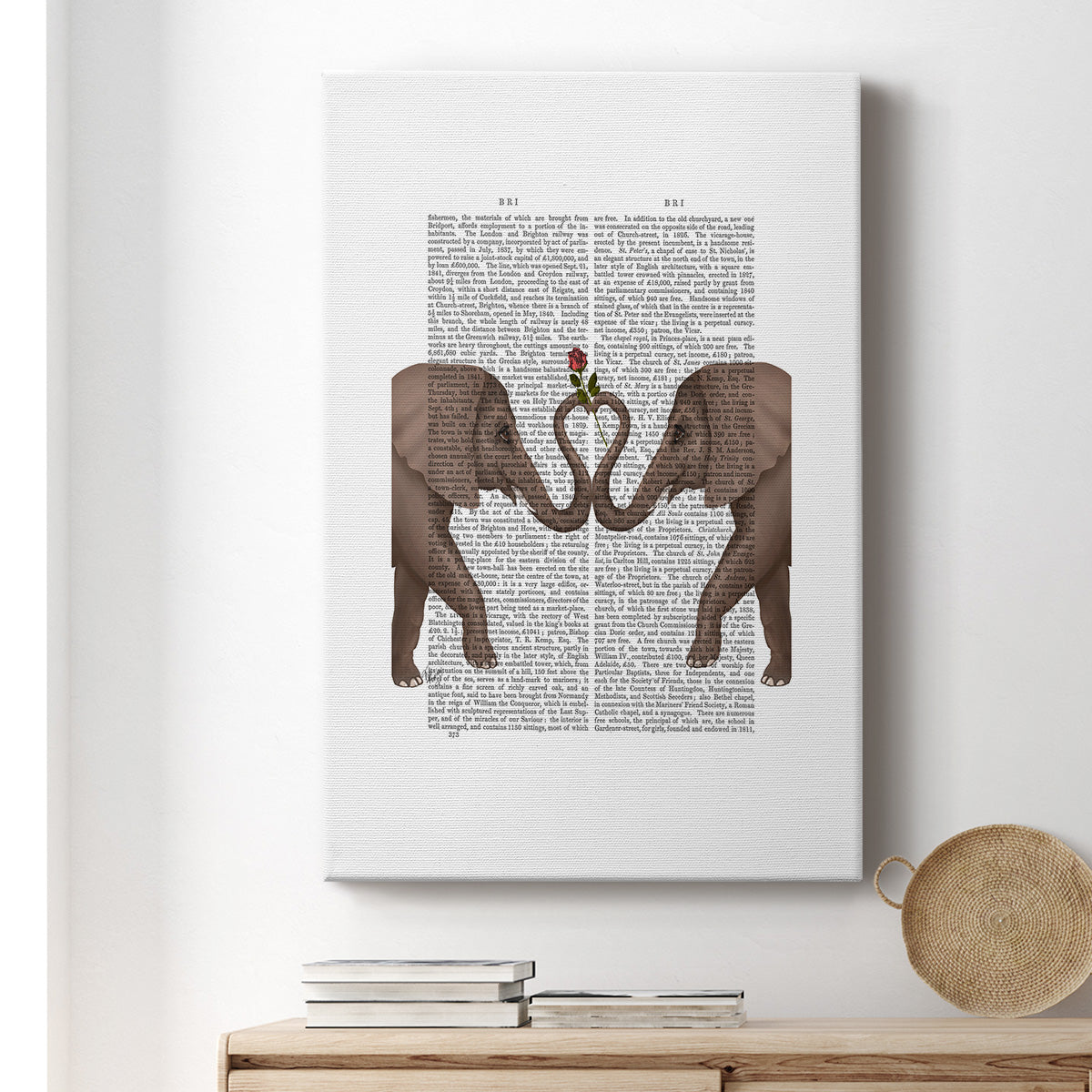 Elephants Heart and Rose Premium Gallery Wrapped Canvas - Ready to Hang