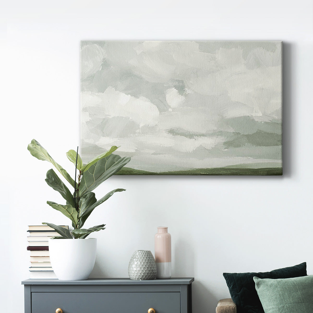 Gray Stone Sky IV Premium Gallery Wrapped Canvas - Ready to Hang