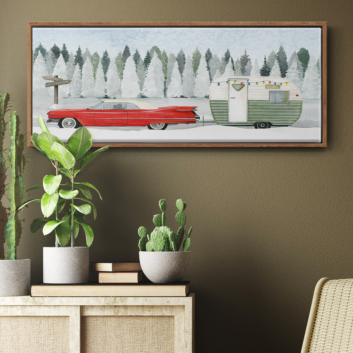 Holiday Roadtrip I - Floater Framed Canvas Print