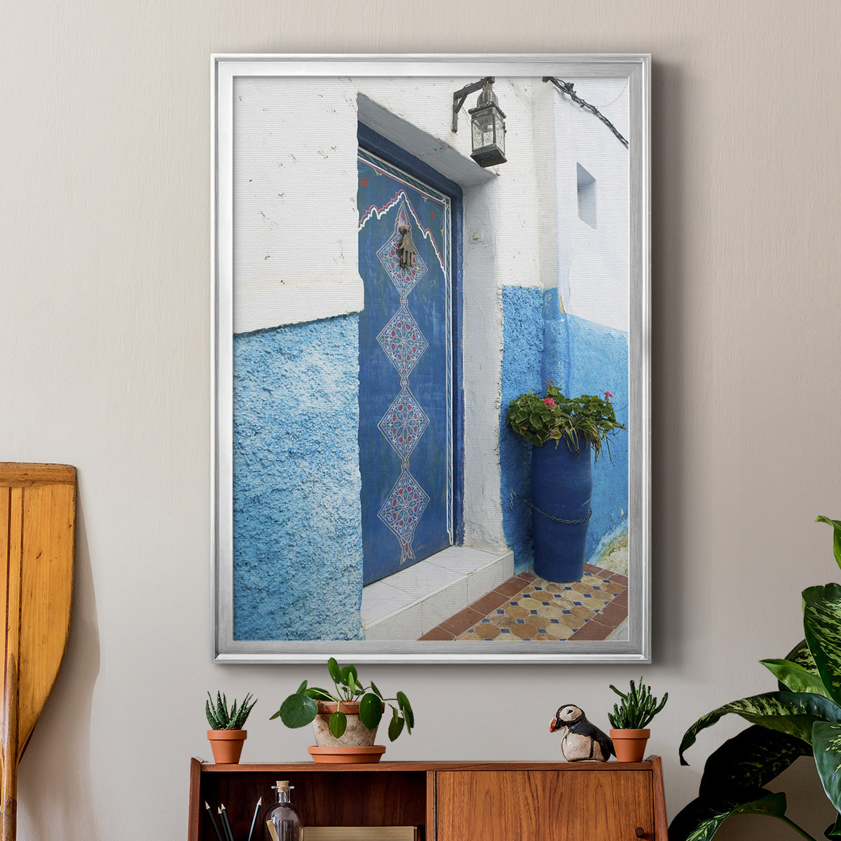Morocco Door - Modern Framed Canvas Print