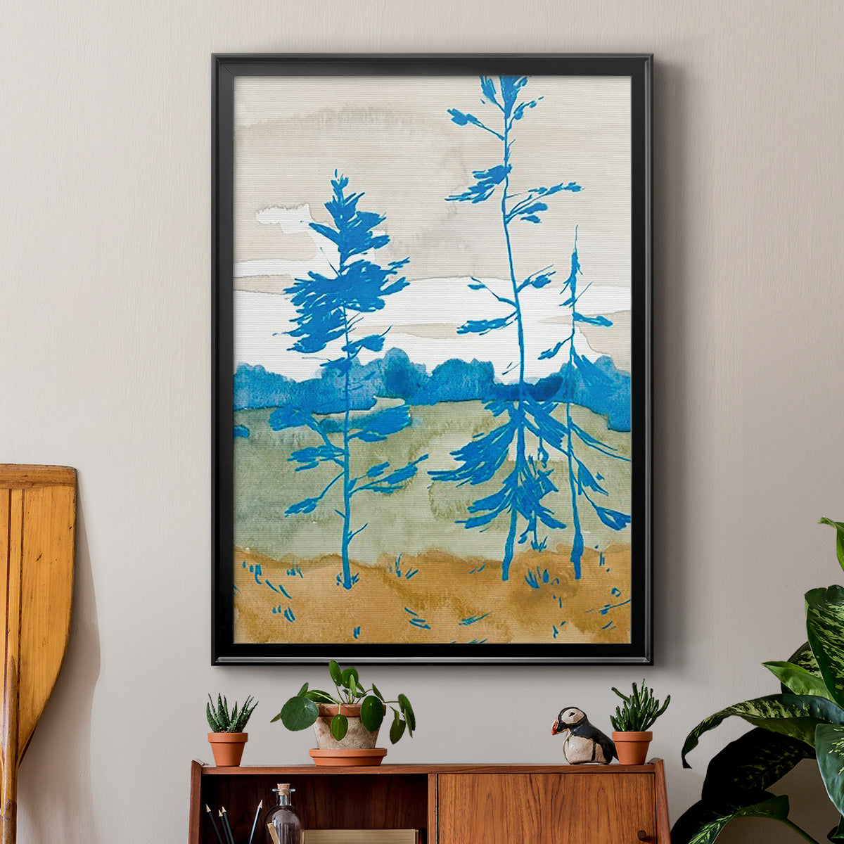 Cerulean Spruce II - Modern Framed Canvas Print