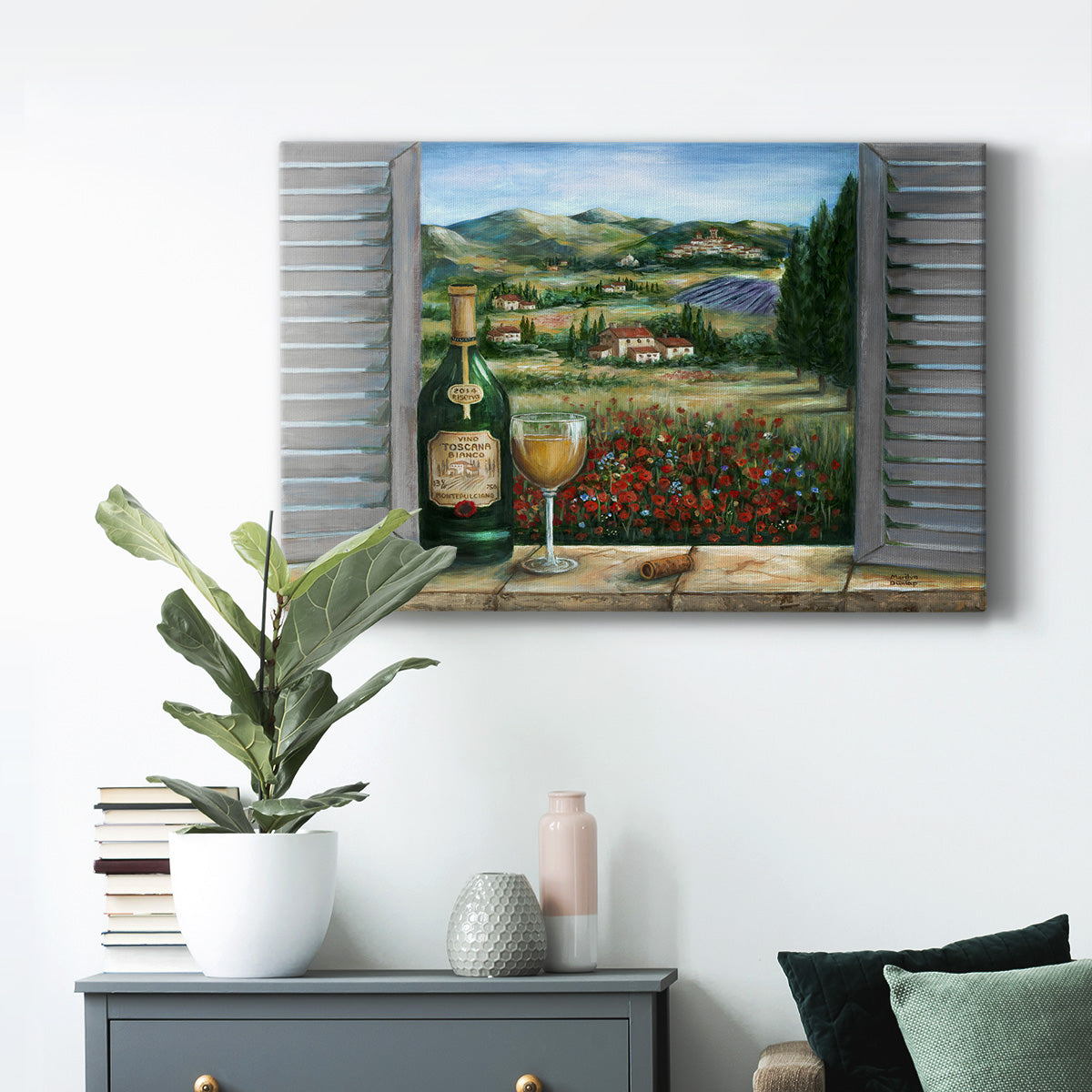 Tuscan White and Poppies Premium Gallery Wrapped Canvas - Ready to Hang