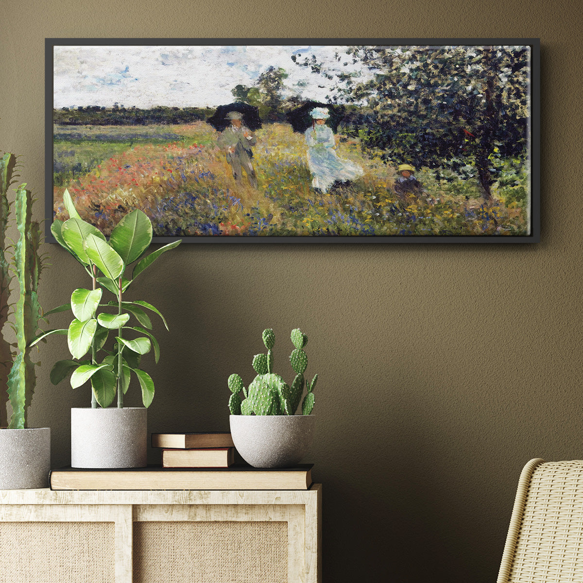 The Promenade Near Argenteuil, 1875 - Floater Framed Canvas Print