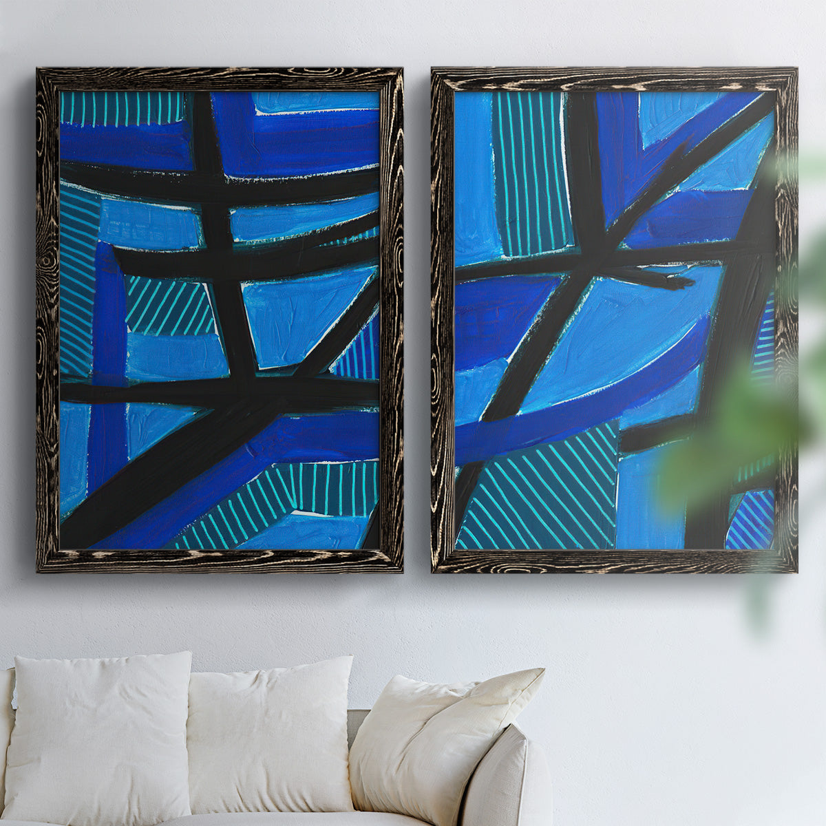 Involved Blues I - Premium Framed Canvas 2 Piece Set - Ready to Hang