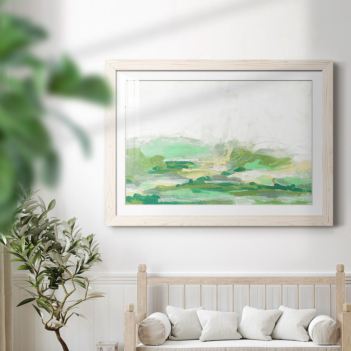 Green Mist Vista I - Barnwood Framed Art Print