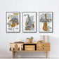 Rehearsal I - Framed Premium Gallery Wrapped Canvas L Frame 3 Piece Set - Ready to Hang