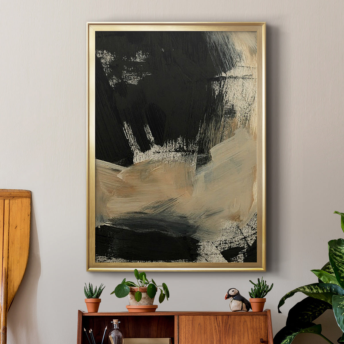 Baked Paintstrokes VI - Modern Framed Canvas Print
