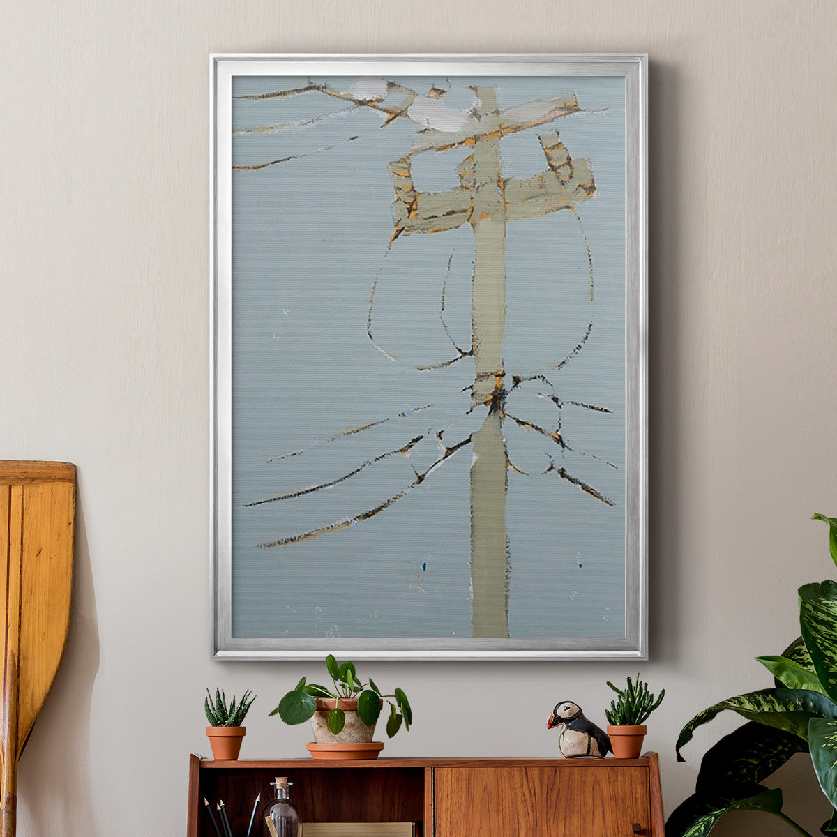 Wires V - Modern Framed Canvas Print