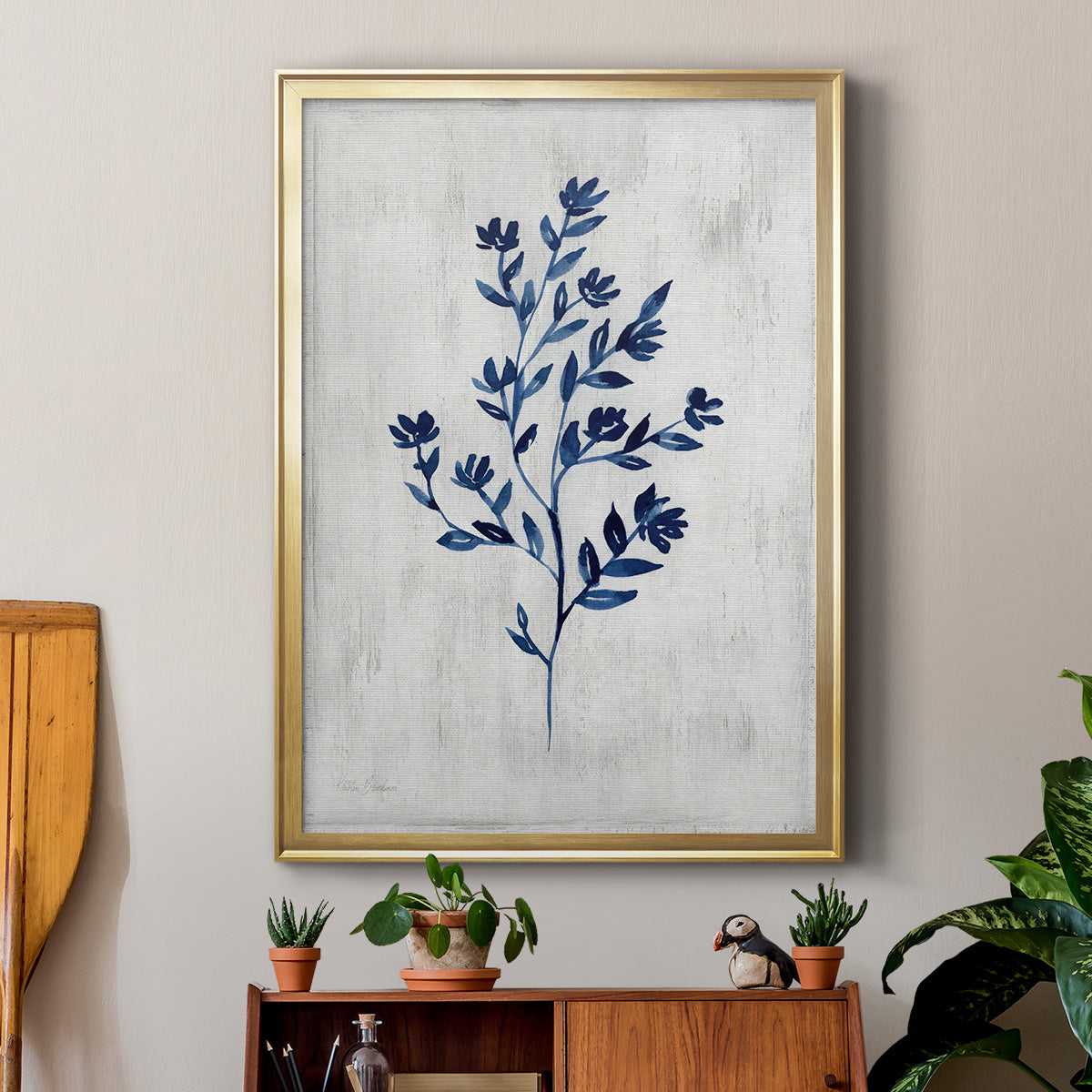 Wild Indigo II - Modern Framed Canvas Print