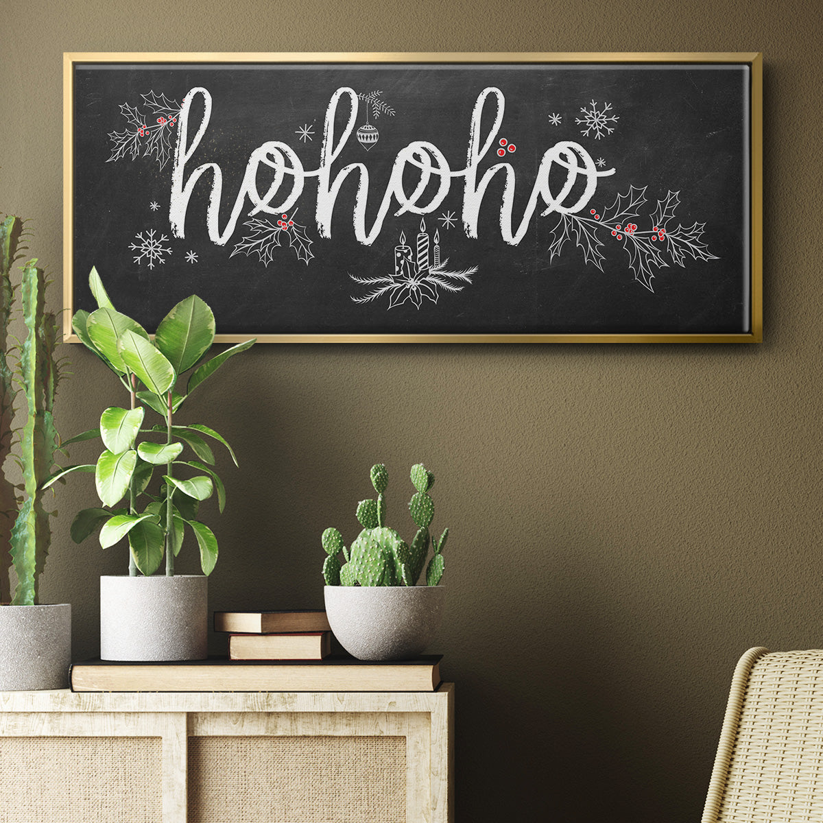 Ho Ho Ho - Floater Framed Canvas Print
