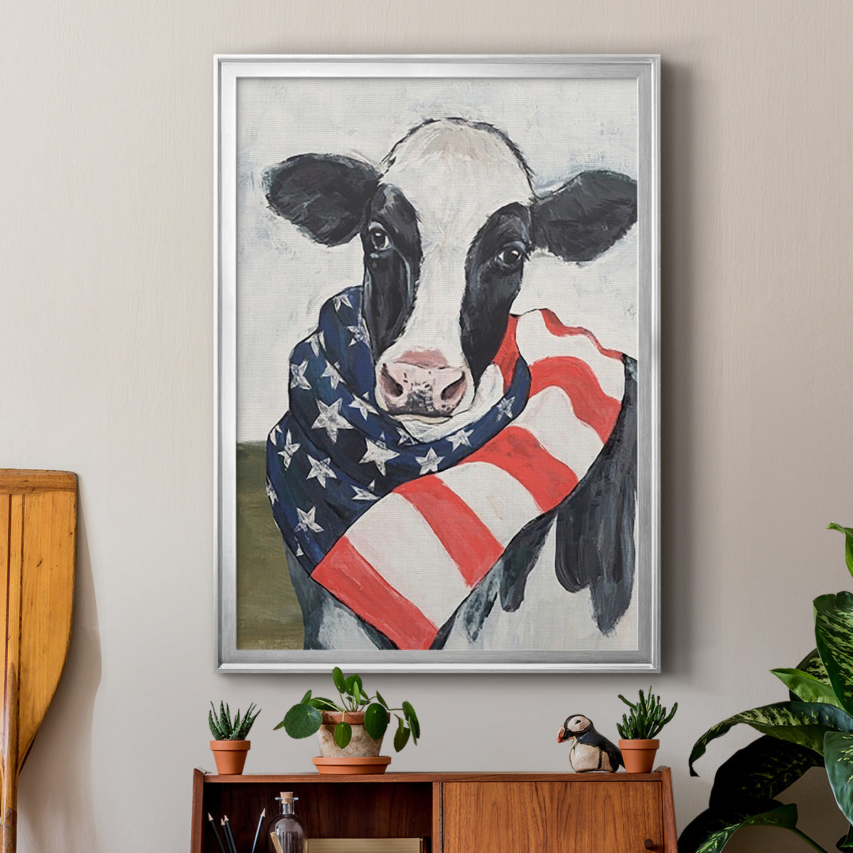 American Cow I - Modern Framed Canvas Print