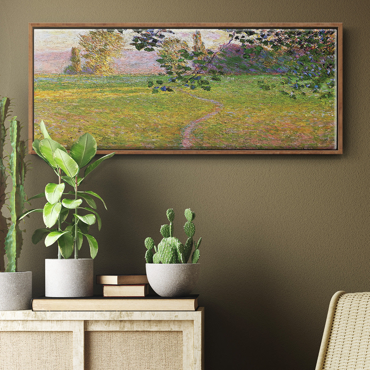 Morning Landscape, Giverny, 1888 - Floater Framed Canvas Print