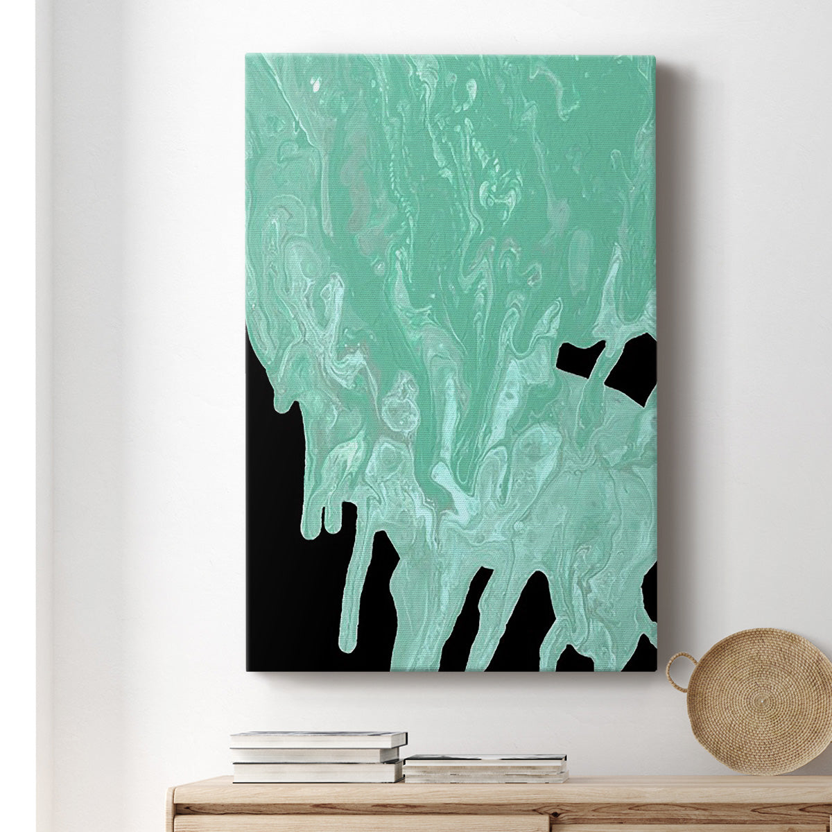 Teal Cascade I Premium Gallery Wrapped Canvas - Ready to Hang