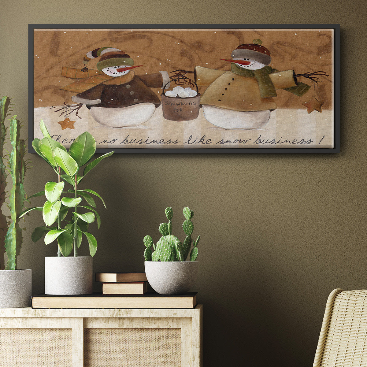 Snowballs - Floater Framed Canvas Print