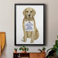 Love and Golden Retriever - Modern Framed Canvas Print