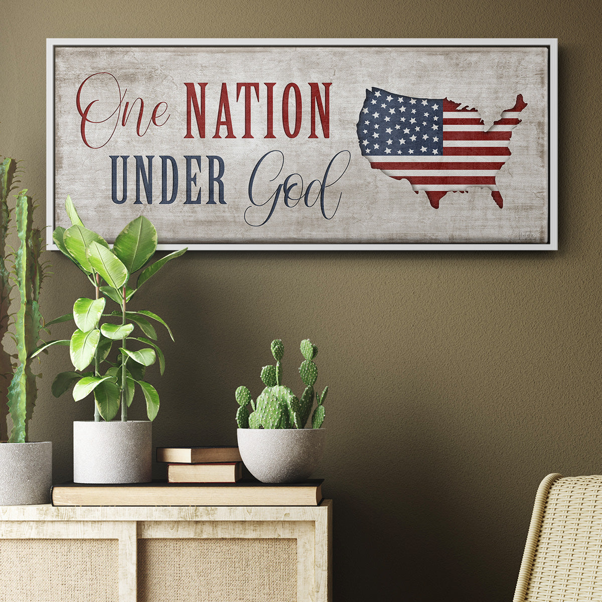 One Nation Under God - Floater Framed Canvas Print