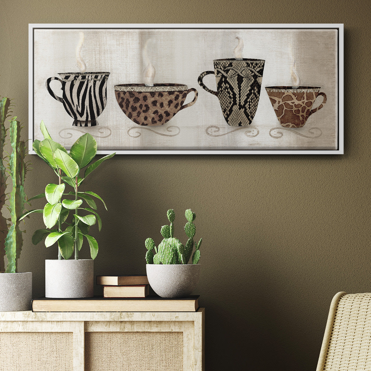Coffee Skins I - Floater Framed Canvas Print