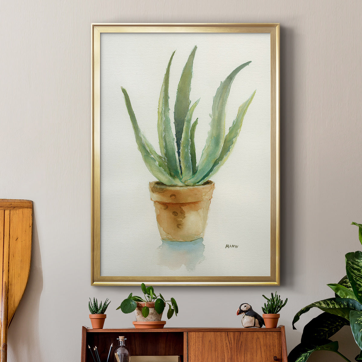 Succulent IV - Modern Framed Canvas Print