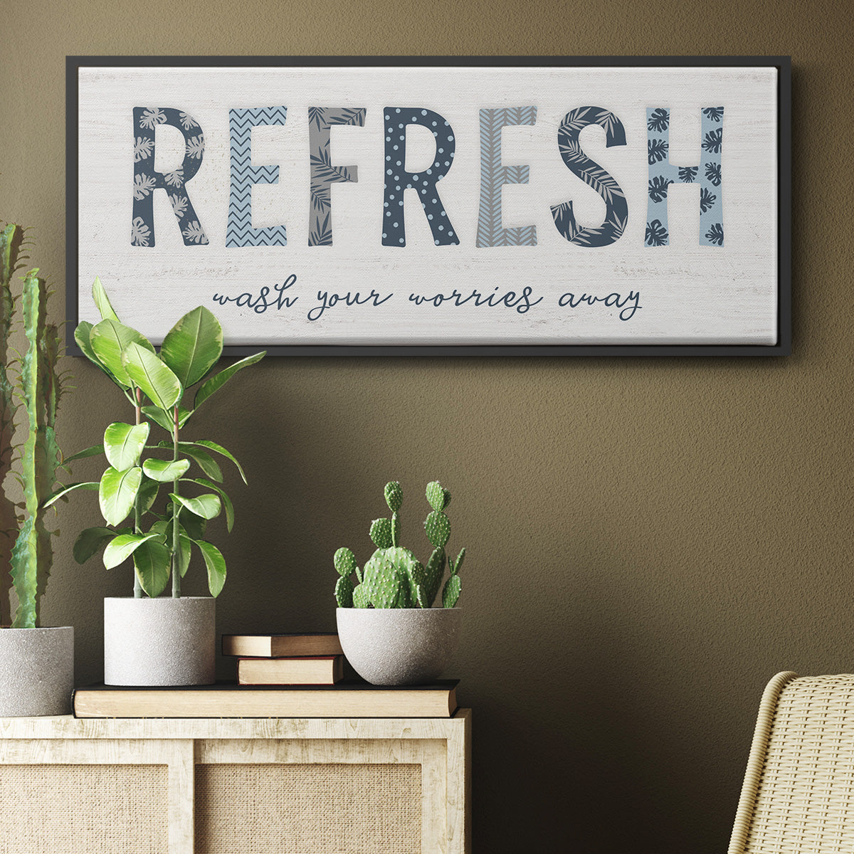 Refresh - Floater Framed Canvas Print