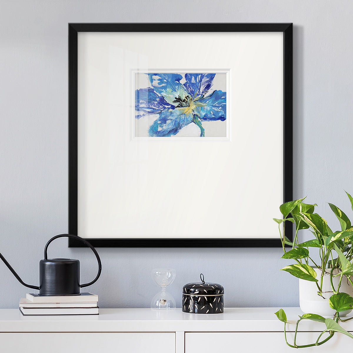 Fleur Bleue II Premium Framed Print Double Matboard