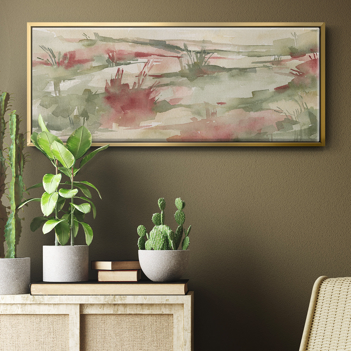 Rust Grasslands II - Floater Framed Canvas Print