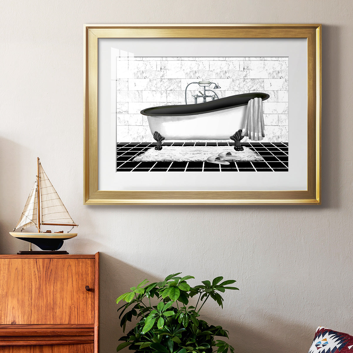 Modern Bath II Premium Framed Print - Ready to Hang