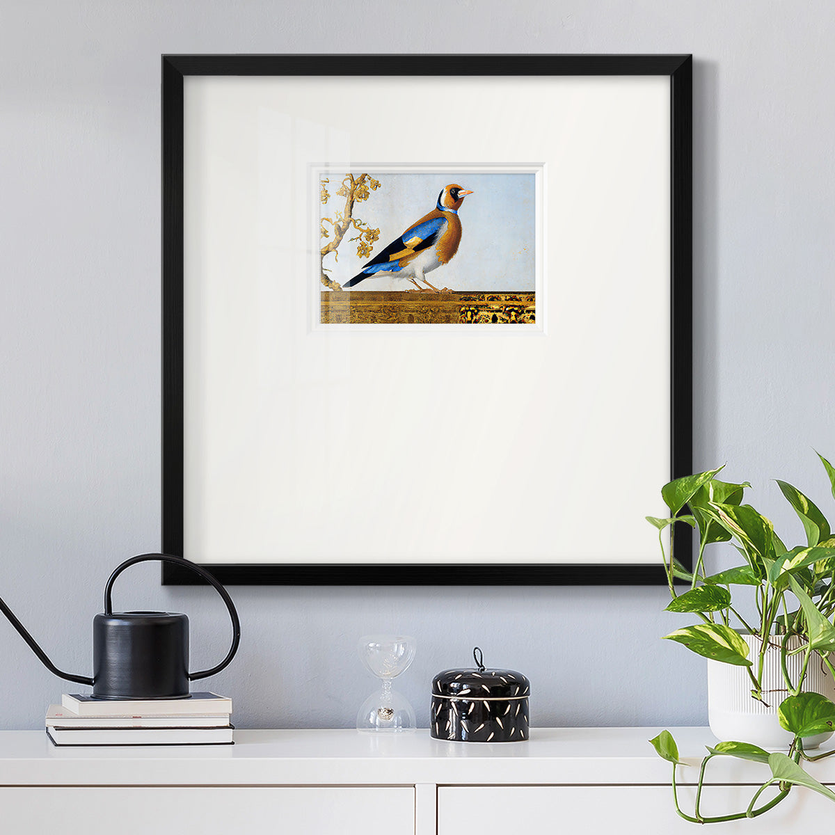 Golden Finch Premium Framed Print Double Matboard