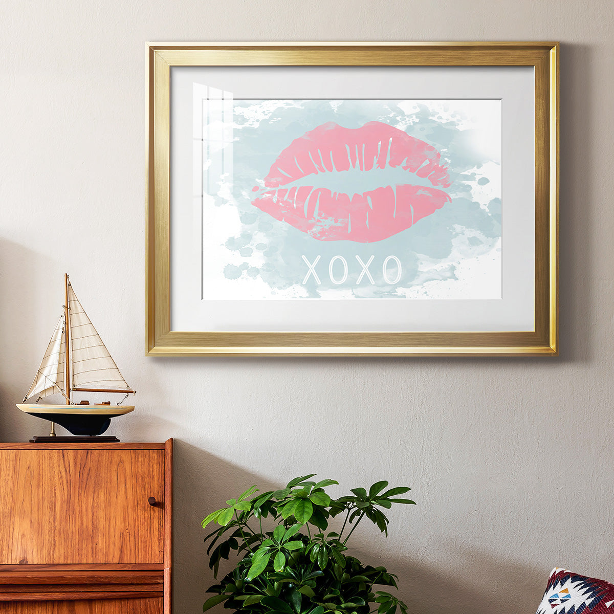 XOXO in Color Premium Framed Print - Ready to Hang