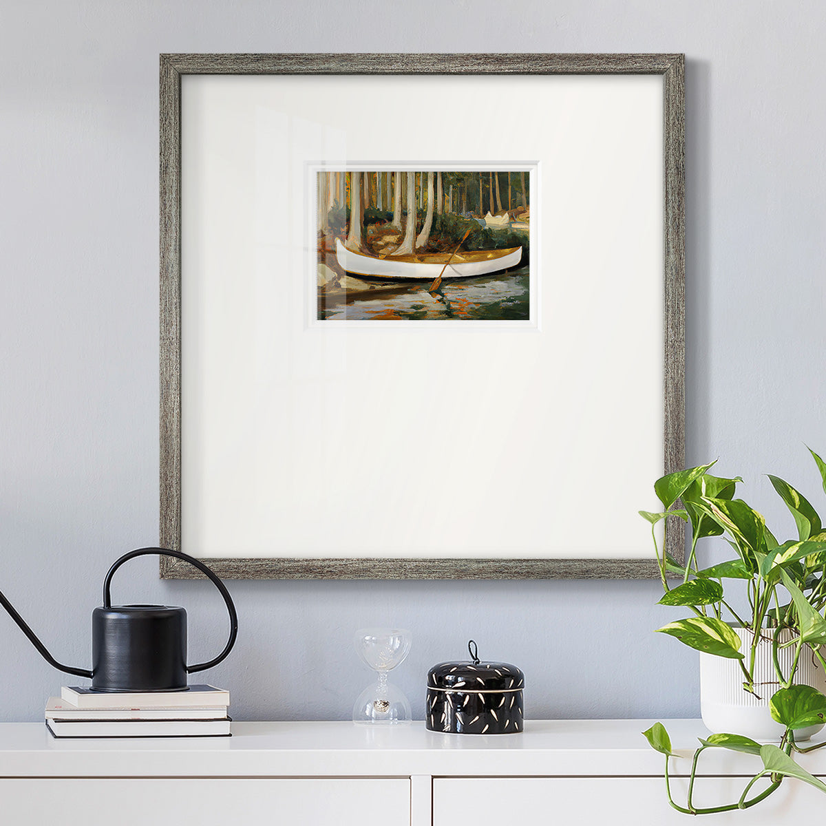 Golden Canoe Premium Framed Print Double Matboard