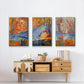 Cadmium Winter Solstice I - Framed Premium Gallery Wrapped Canvas L Frame 3 Piece Set - Ready to Hang