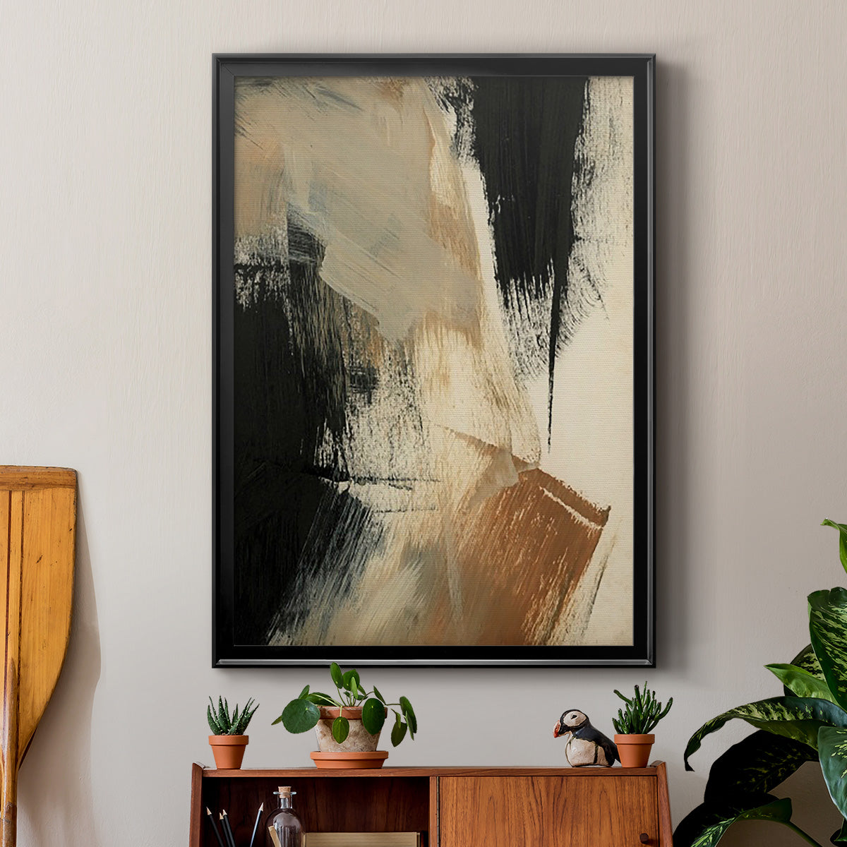 Baked Paintstrokes V - Modern Framed Canvas Print