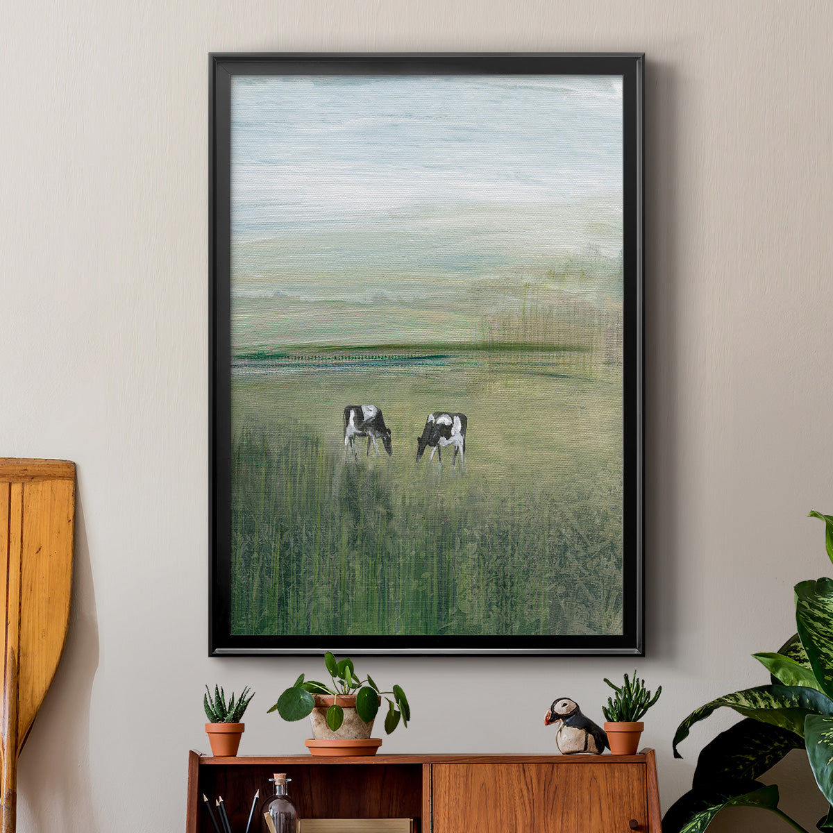 Out to Pasture II - Modern Framed Canvas Print