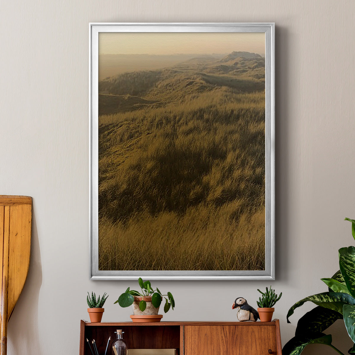 Golden Fog I - Modern Framed Canvas Print