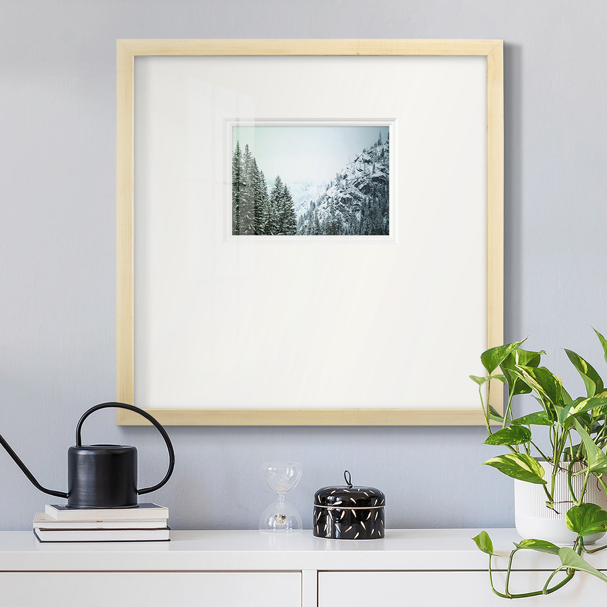 Snowfall in Cascadia II V1 Premium Framed Print Double Matboard