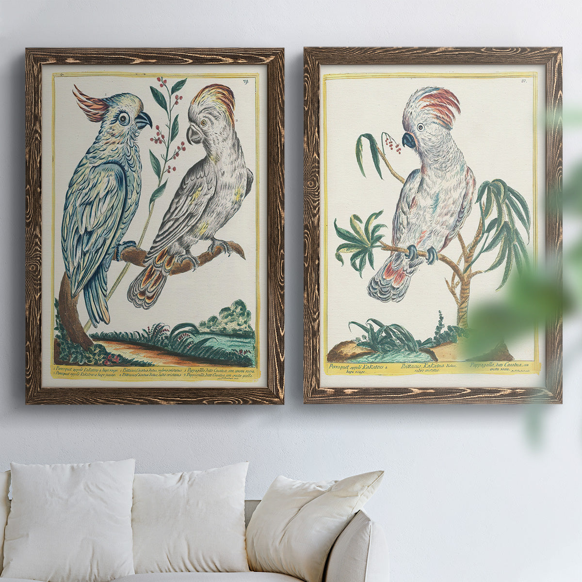 Pastel Birds I - Premium Framed Canvas 2 Piece Set - Ready to Hang