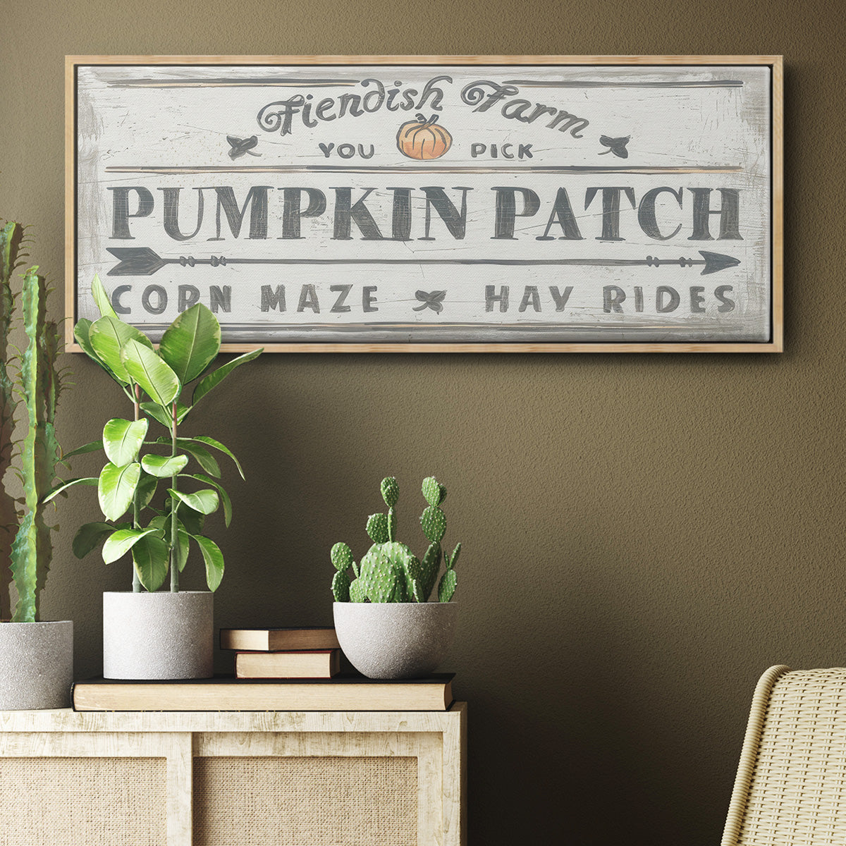 Pumpkin Patch II - Floater Framed Canvas Print